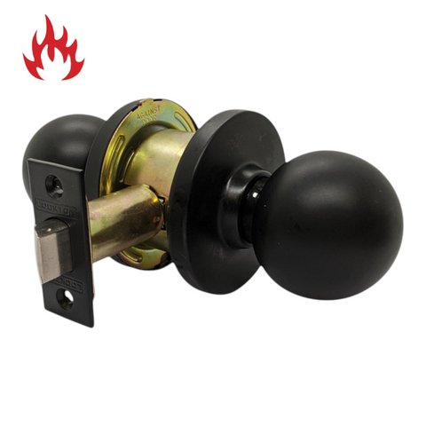 3000 Series' Cylindrical KNOBSET - PASSAGE (75mm Rose / 70mm BSet) *Matte Black*