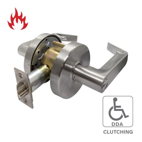 '6000 Series' Cylindrical LEVERSET 'DDA' - ENTRANCE *Clutching*  (85mm Rose / 70mm BSet) *Satin Chrome*