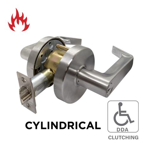 '6000 Series' Cylindrical LEVERSET 'DDA' - CLASSROOM *Clutching* (85mm Rose / 70mm BSet) *Satin Chrome*
