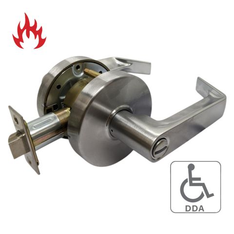 '6000 Series' Cylindrical LEVERSET 'DDA' - PRIVACY (85mm Rose / 70mm BSet) *Satin Chrome*