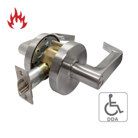 '6000 Series' Cylindrical LEVERSET 'DDA' - INSTITUTION SET (85mm Rose / 70mm BSet) *Satin Chrome*