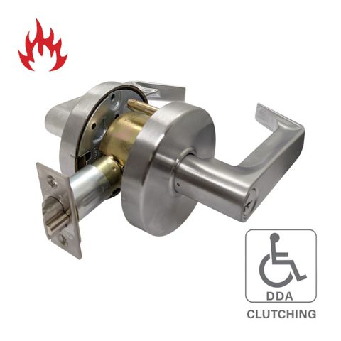 '6000 Series' Cylindrical LEVERSET 'DDA' - STOREROOM *Clutching* (85mm Rose / 70mm BSet) *Satin Chrome*