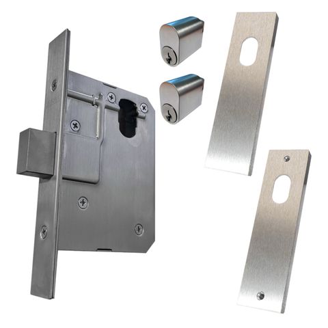 60mm DEADBOLT Mortice Lock KIT4 (DOUBLE CYL.) - Inc. Lock, Furniture & Cylinders