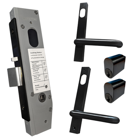 30mm Mortice Lock KIT4 (DOUBLE CYL.) - Inc. Lock, Furniture & Cylinders *Matte Black*
