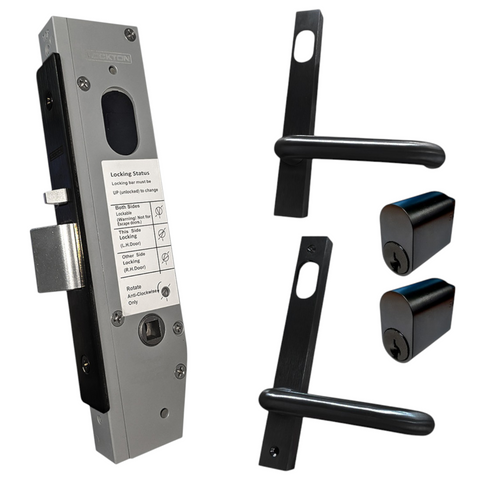 30mm Mortice Lock KIT4 (DOUBLE CYL.) - Inc. Lock, Furniture & Cylinders *Matte Black*