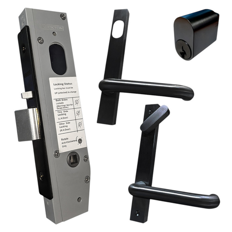 30mm Mortice Lock KIT5 (DISABILITY) - Inc. Lock, Furniture & Cylinder *Matte Black*