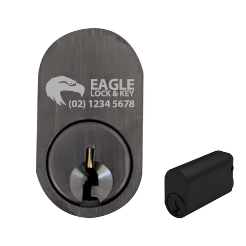 OVAL (570) CYL. 50mm Extend. (BOX OF 10) *Matte Black* - Laser Engraved