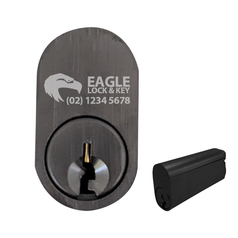 OVAL (570) CYL. 62mm Extend. (BOX OF 10) *Matte Black* - Laser Engraved