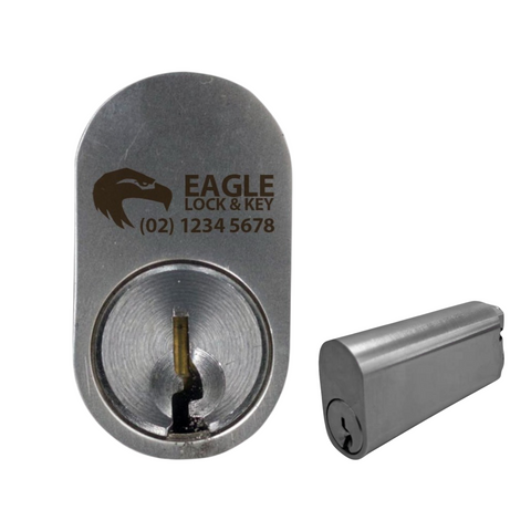 OVAL (570) CYL. 62mm Extend. (BOX OF 10) *Satin Chrome* - Laser Engraved