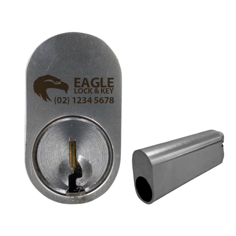 OVAL (570) CYL. 74mm Extend. (BOX OF 10) *Satin Chrome* - Laser Engraved