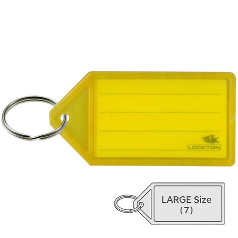 *Large* KEY TAGS (FLURO) *Safety Yellow* - Pkt of 20
