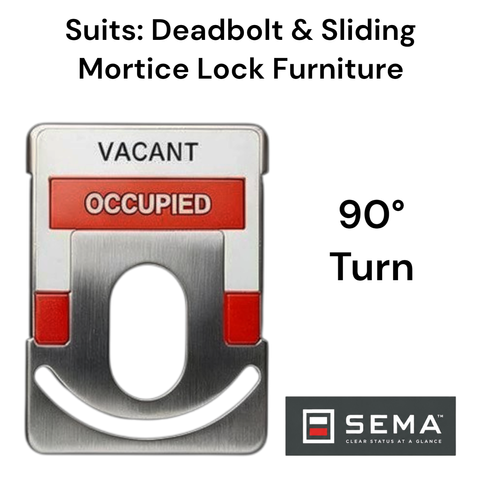 SEMA&trade; Replacement DISPLAY PANEL KIT (90&deg;) - *VACANT / OCCUPIED* - Suits D/BOLT & SLIDING 60mm ML