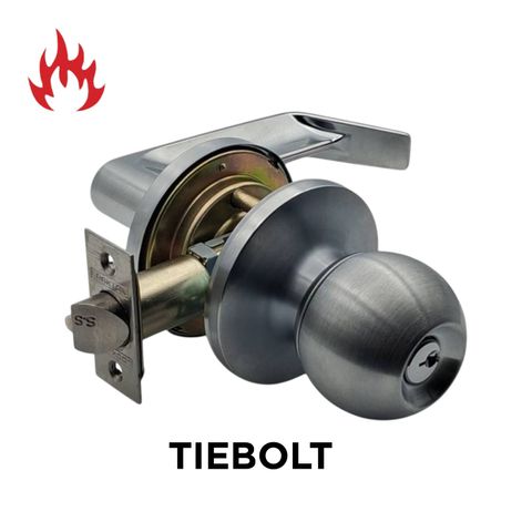 '6000 Series' Tiebolt KNOB & LEVER COMBO - ENTRANCE (75mm Rose / 60-70mm BSet) *Satin Chrome*