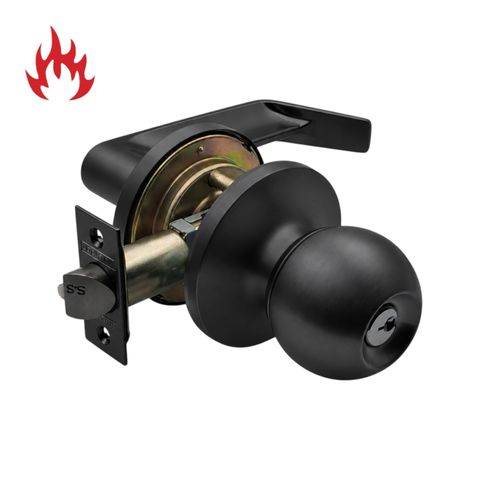 6000 Series' Tiebolt KNOB & LEVER COMBO - CLASSROOM (75mm Rose / 60-70mm BSet) *Matte Black*