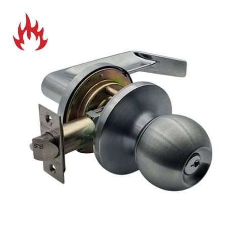 '6000 Series' Tiebolt KNOB & LEVER COMBO  - STOREROOM (75mm Rose / 60-70mm BSet) *Satin Chrome*