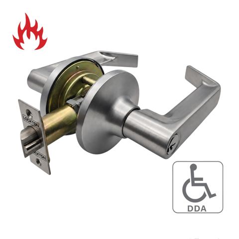 '6000 Series' Tiebolt LEVERSET - ENTRANCE  (75mm Rose / 60-70mm BSet) *Satin Chrome*