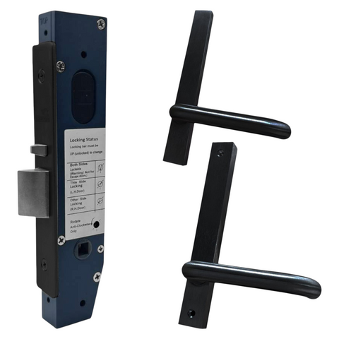 23mm Mortice Lock KIT3 (PASSAGE) - Inc. Lock & Furniture *Matte Black*