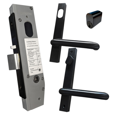 30mm Mortice Lock KIT2 (ENTRANCE) - Inc. Lock, Furniture & Cylinder *Matte Black*
