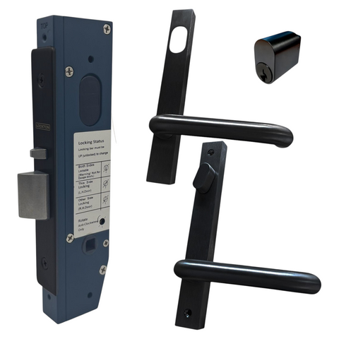 30mm Mortice Lock KIT2 (ENTRANCE) - Inc. Lock, Furniture & Cylinder *Matte Black*