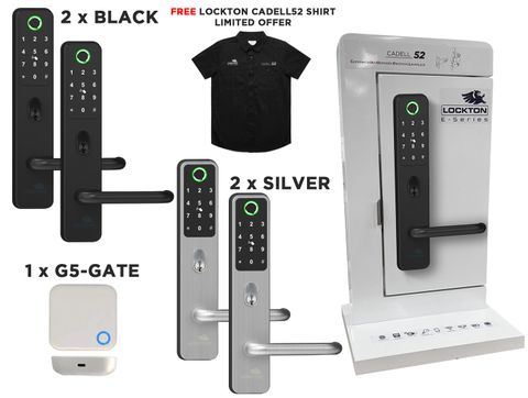 CADELL52 DEALER PKG - Display Stand & 4 x CADELL52 Smart Locks & G5-GATE
