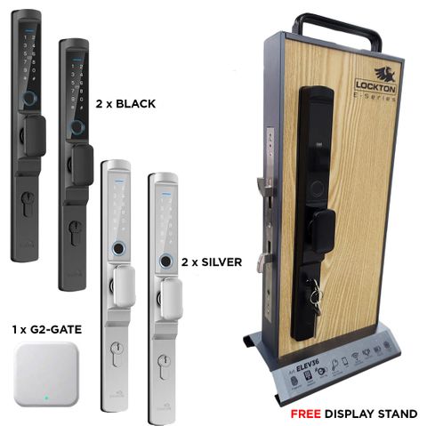 ELEV36 (SLIDING) DEALER PKG - Display Stand & 4 x ELEV36 Smart Locks & G2-GATE