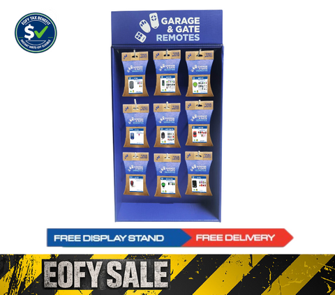 ' Garage Remote ' Dealer Package - 9 Remotes + Counter-Top Display Stand