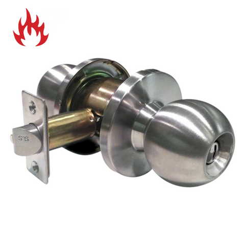 '3000 Series' Cylindrical KNOBSET - PRIVACY (75mm Rose / 70mm BSet) *Satin Stainless Steel*
