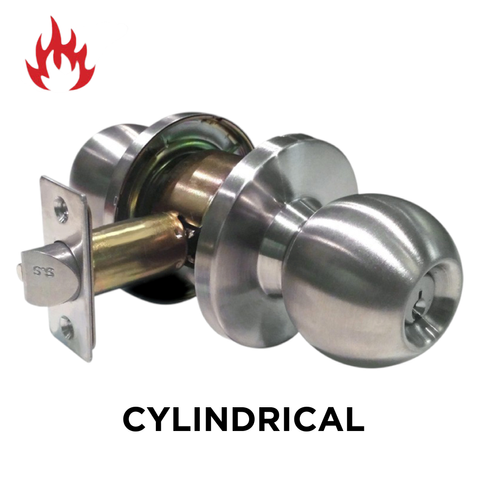 '3000 Series' Cylindrical KNOBSET - INSTITUTION SET (75mm Rose / 70mm BSet) *Satin Stainless Steel*