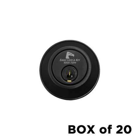 Single Cylinder DEADBOLT (BOX OF 20) *Matte Black* - Laser Engraved