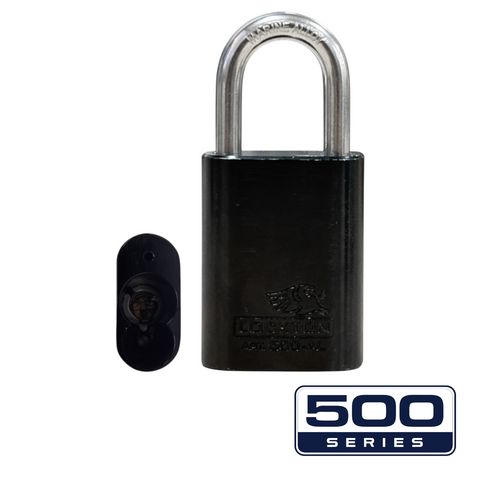 '500-SERIES&trade;'  40mm (ALC) PADLOCK *BLACK* - S/STEEL SHKL.