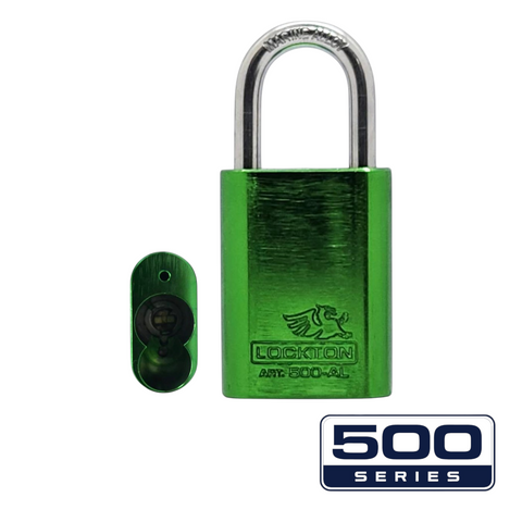 '500-SERIES&trade;'   40mm (ALC) PADLOCK *GREEN* - S/STEEL SHKL.