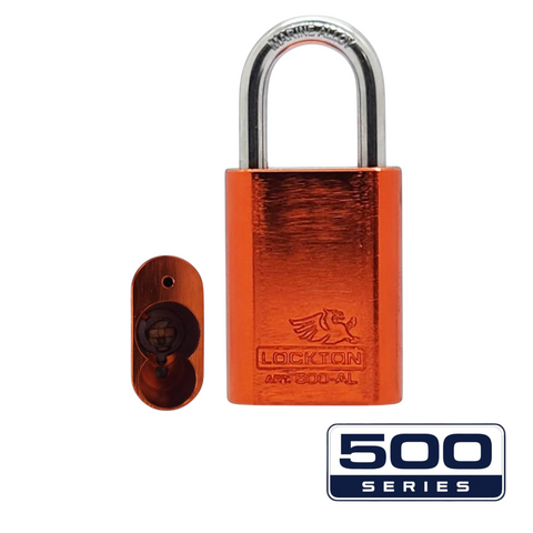 '500-SERIES&trade;'  40mm (ALC) PADLOCK *ORANGE* - S/STEEL SHKL.
