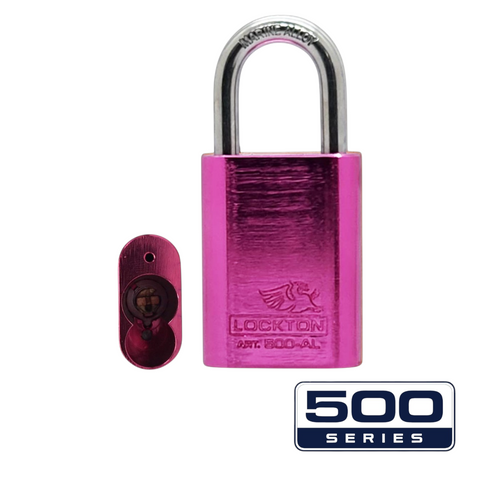 '500-SERIES&trade;'  40mm (ALC) PADLOCK *PINK* - S/STEEL SHKL.