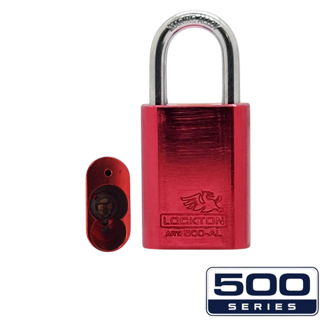 '500-SERIES&trade;'  40mm (ALC) PADLOCK *RED* - S/STEEL SHKL.