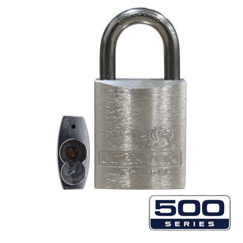 '500-SERIES&trade;'  45mm (ALC) PADLOCK *SILVER* - S/STEEL SHKL.
