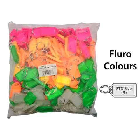 'Refill' KEY TAGS - FLURO Colours - 175 Tags (5 Fluro Colours; 35 of each)