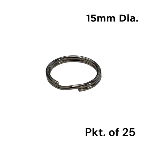 SPLIT RING - 15mm Dia. (Round Profile) - Pkt of 25