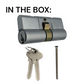 LOCK CYLINDER - (9555-1) DBL EURO FIXED 6-Pin *Satin Chrome* (KA)