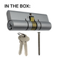 'EUROSPAN-6&trade;' CYLINDER *EXTENDED* (90mm) DBL EURO FIXED 6-Pin *Satin Chrome* (KA)