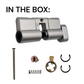 LOCK CYLINDER - (9555-2) SINGLE EURO FIXED 6-Pin *Satin Chrome* (ALB)