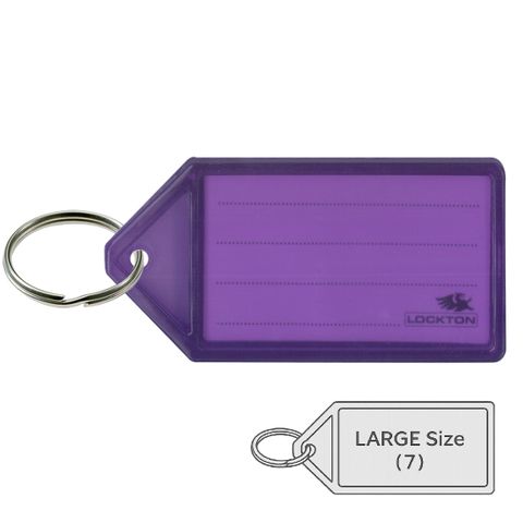 *Large* KEY TAGS (VIVID) *Purple* - Pkt of 20