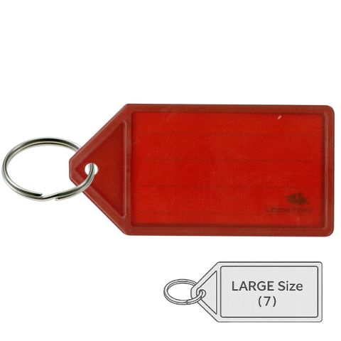 *Large* KEY TAGS (VIVID) *Red* - Pkt of 20