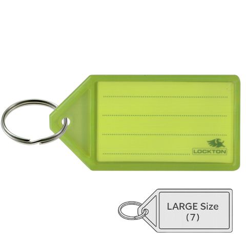*Large* KEY TAGS (VIVID) *Yellow* - Pkt of 20