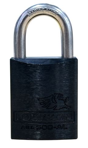 '500 Series'  45mm (KA) PADLOCK 'AL13' *BLACK* - S/STEEL SHKL.