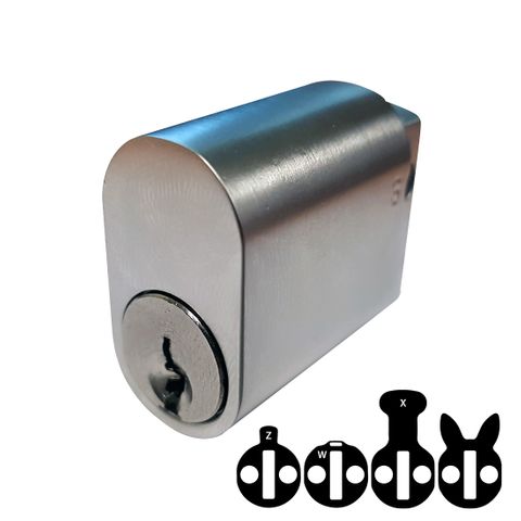 LOCK CYLINDER (570) OVAL (KD) *Satin Chrome*