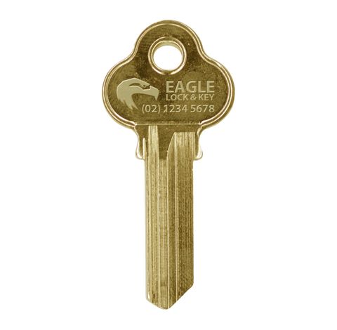 KEY BLANK (Like: LW4) - EMBOSSED *ALL BRASS*