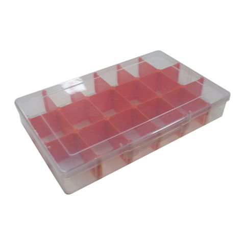 'Fischer' STORAGE BOX - 18 Compartments - 310 x 200 mm (Removeable Dividers)