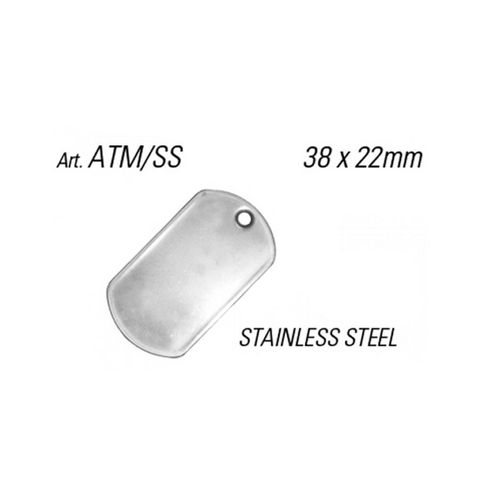 'Army Tags' STAINLESS STEEL - Pkt of 10  *Mini*