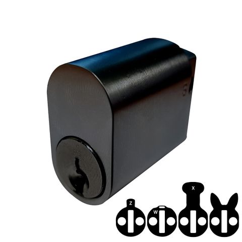 LOCK CYLINDER (570) OVAL (KA)  *Matte Black*