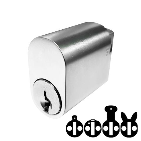 LOCK CYLINDER (570) OVAL (KD) *Chrome Plate*